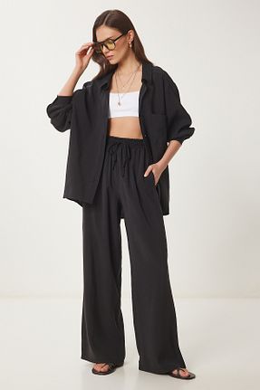 ست بالاتنه و پائین تنه مشکی زنانه بافتنی Lovelyİstanbul - کد 928932414