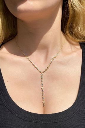 گردنبند نقره طلائی زنانه 925 عیار Spossy Silver Jewelry - کد 929041431