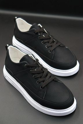 کفش اسنیکر مشکی مردانه بند دار BY ERG SHOES - کد 929046316