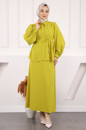 ست بالاتنه و پائین تنه حجاب سبز زنانه رگولار İmajButik - کد 929055872