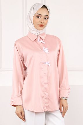 پیراهن حجاب صورتی زنانه رگولار İmajButik - کد 929059376