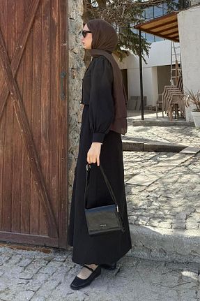 لباس حجاب مشکی اورسایز lamelif - کد 929053051