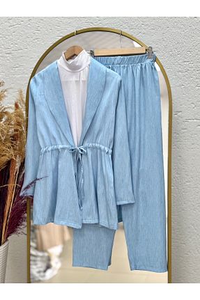 ست بالاتنه و پائین تنه حجاب آبی رگولار Ebrar Store - کد 929049144