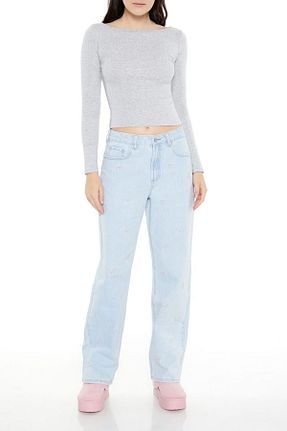 شلوار جین آبی زنانه پنبه - الاستین Forever 21 - کد 929048233