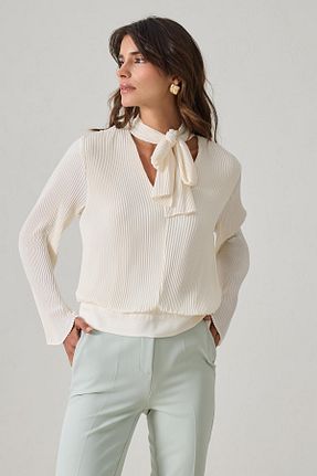 بلوز بژ زنانه ساده Setre - کد 920724098