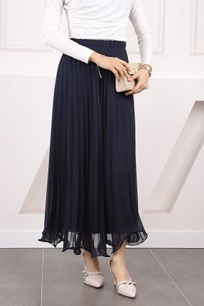 دامن حجاب سرمه ای زنانه کمر کش دار İmajButik - کد 929059767