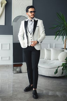 اسموکین سفید مردانه بافتنی Avni Ceylan - کد 929213629