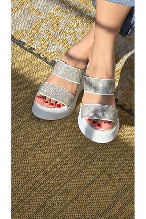 دمپائی اسپرت سفید زنانه چرم مصنوعی Melinta Shoes - کد 929299191
