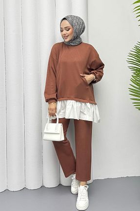 ست بالاتنه و پائین تنه نارنجی زنانه بافتنی Modaensarbutik - کد 929071638