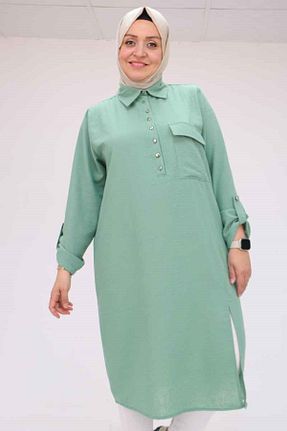 تونیک سایز بزرگ سبز زنانه بافتنی Eslina - کد 929280905
