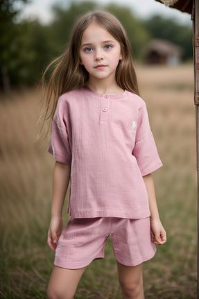 ست بالاتنه و پائین تنه صورتی بچه گانه بافتنی U.S. Polo Assn. - کد 929222505