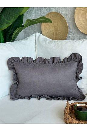 کوسن و روکش کوسن طوسی مخمل Decamor home - کد 286319478