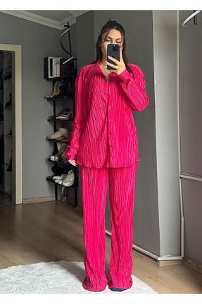 ست بالاتنه و پائین تنه حجاب صورتی زنانه رگولار Qenz - کد 927540422