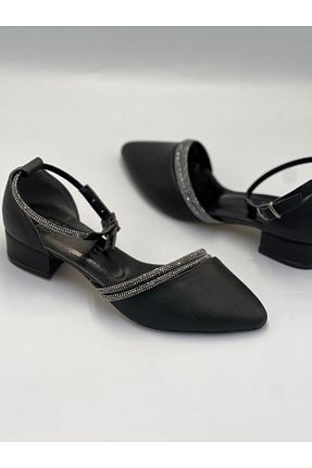 کفش پاشنه بلند کلاسیک طلائی زنانه پنبه GÜLERSHOES - کد 929075270