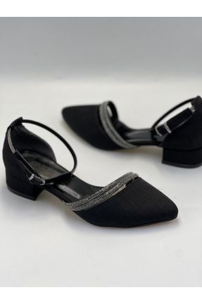 کفش پاشنه بلند کلاسیک طلائی زنانه پنبه GÜLERSHOES - کد 929075245