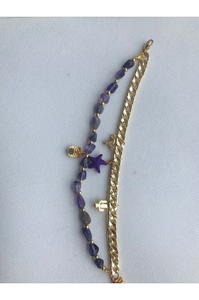 دستبند استیل (فولاد) بنفش زنانه استیل (فولاد) Luba - کد 926145986