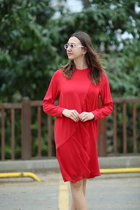 تونیک قرمز زنانه پلی استر Butik - کد 929107114
