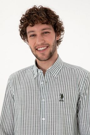 پیراهن خاکی مردانه یقه پیراهنی U.S. Polo Assn. - کد 929094241