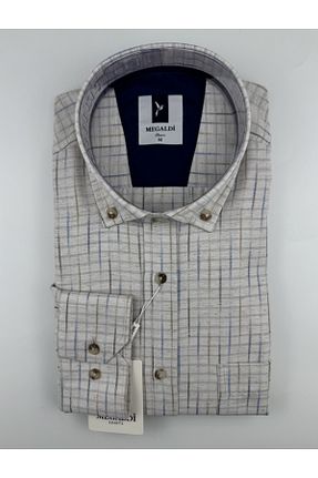 پیراهن بژ مردانه رگولار MEGALDİ - کد 929108714