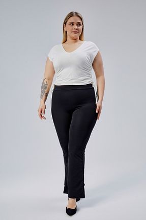 شلوار سایز بزرگ مشکی زنانه مخلوط پلی استر Curvy Trend - کد 929097922