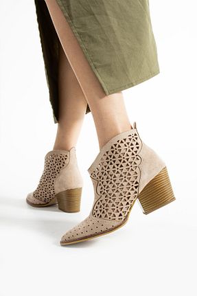 بوت / نیم بوت بژ زنانه جیر ROLANDA SHOES - کد 929124895
