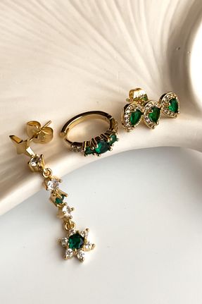 گوشواره استیل (فولاد) زرد زنانه استیل ضد زنگ Radino Collection - کد 929137134