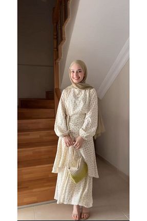 لباس زرد زنانه بافتنی bayan sosyete - کد 929131589