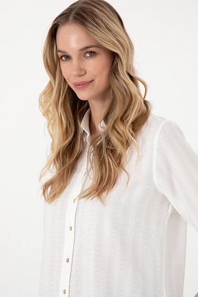 پیراهن سفید زنانه یقه ایستاده U.S. Polo Assn. - کد 929157043