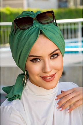 کلاه شنای حجاب سبز زنانه Aişe Tesettür - کد 929156452