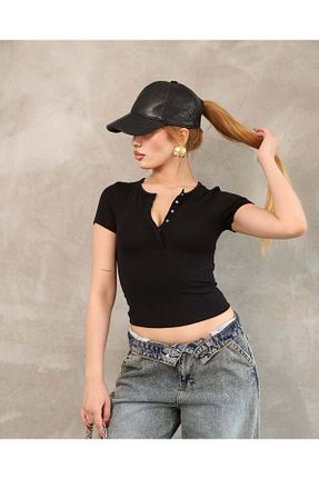 بلوز مشکی زنانه ساده Butik - کد 929159932