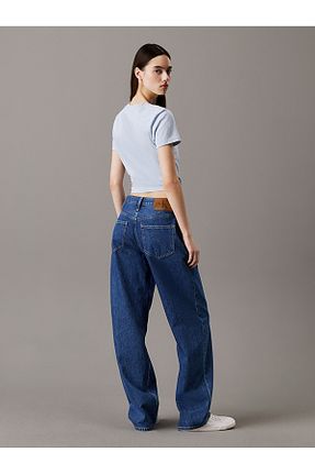 شلوار جین آبی زنانه پاچه گشاد Calvin Klein - کد 929265773