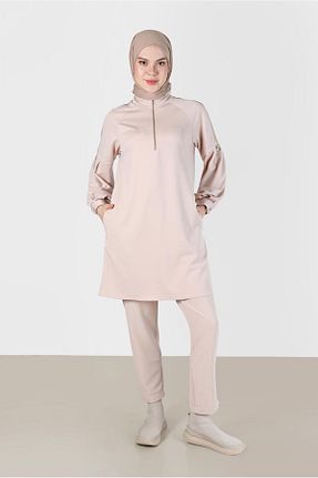 تونیک حجاب بژ زنانه مخلوط پلی استر Alvina - کد 803518961