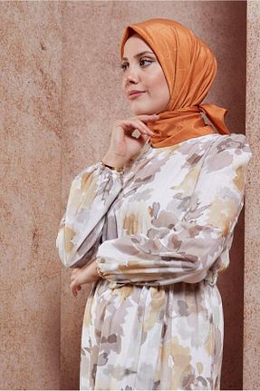 روسری نارنجی پلی استر Alvina - کد 830192718