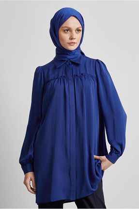 تونیک حجاب سرمه ای زنانه پلی استر Alvina - کد 929169865