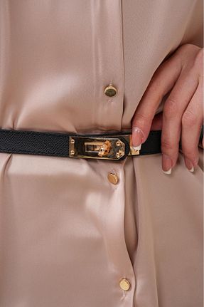کمربند مشکی زنانه چرم مصنوعی Desre Moda - کد 929180465
