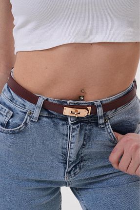 کمربند زرشکی زنانه چرم مصنوعی Desre Moda - کد 929180490
