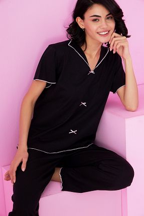 ست لباس راحتی مشکی زنانه ساده Siyah İnci - کد 929187138