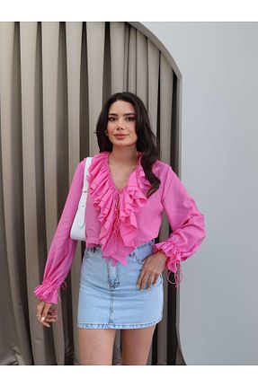 پیراهن صورتی زنانه رگولار ESRAHELVACI - کد 929189638