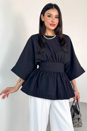 بلوز مشکی زنانه ساده Cappmoda - کد 929190829