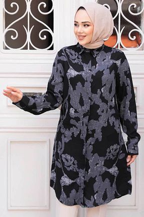 تونیک حجاب مشکی ویسکون N.S NEVA STYLE - کد 929199227