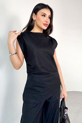 ست بالاتنه و پائین تنه مشکی زنانه پلی استر Cappmoda - کد 929190832