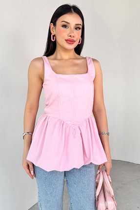 بلوز صورتی زنانه ساده Cappmoda - کد 929190929