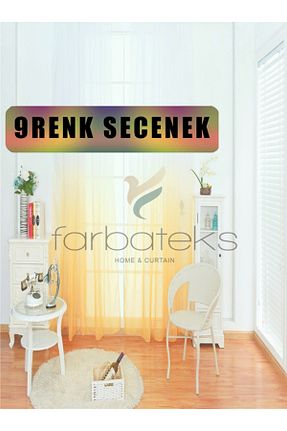 پرده توری نارنجی ریل دار farbateks - کد 97601308