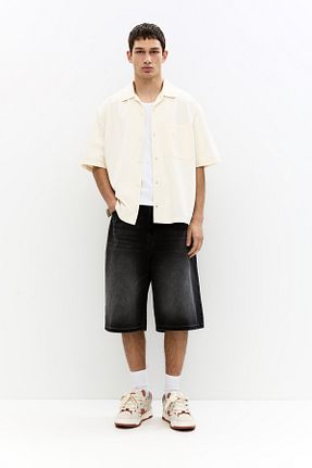شلوارک و برمودا طوسی مردانه Relaxed Pull & Bear - کد 929213897