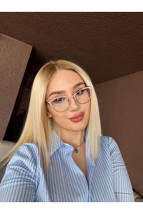 عینک محافظ نور آبی صورتی زنانه شیشه LOOKUP - کد 842758083