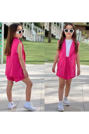 ست بالاتنه و پائین تنه صورتی بچه گانه بافتنی NFÇ KİDS - کد 929302820