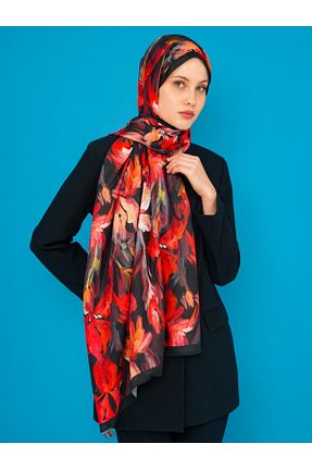 شال قرمز زنانه پنبه ای LEİLA SCARF - کد 929217954