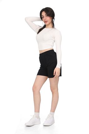 شلوارک و برمودا مشکی زنانه اورسایز lemontpiel - کد 929138622