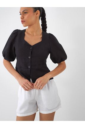 بلوز مشکی زنانه ساده Xint - کد 814375106