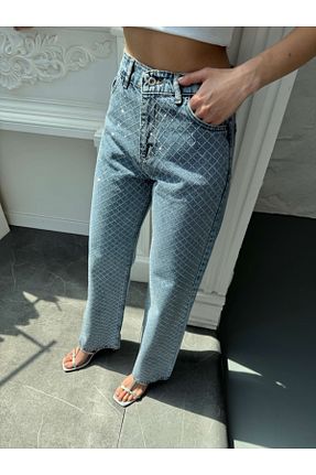 شلوار جین آبی زنانه پاچه پهن Elif Özbey Butik - کد 929229458